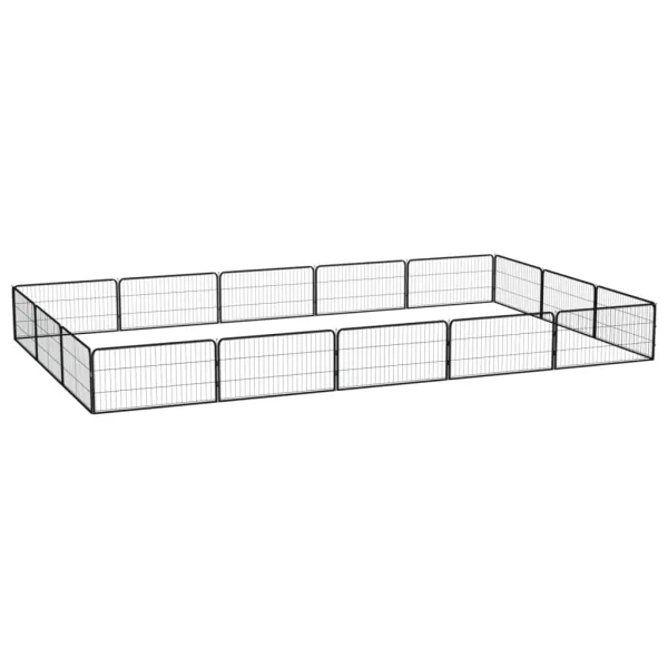 Gossi tarc caini 16 panouri negru 100x50 cm otel vopsit electrostatic