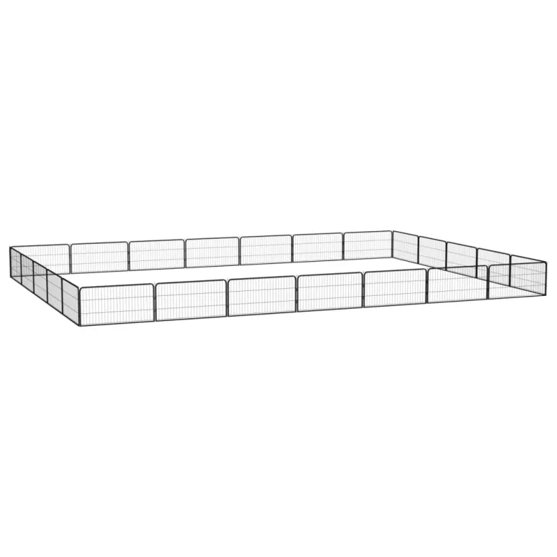 Tarc caini 24 panouri negru 100x50 cm otel vopsit electrostatic