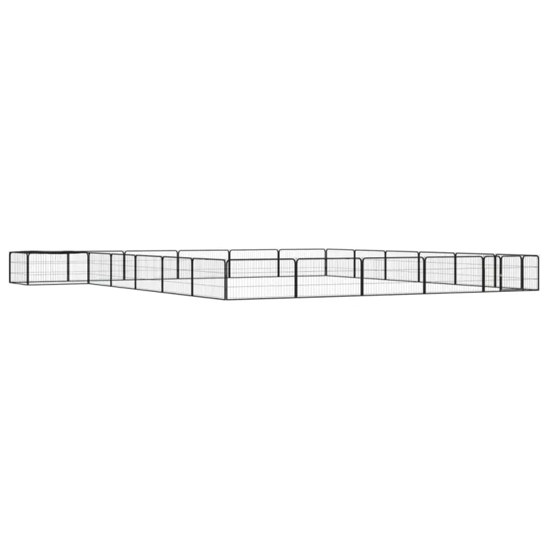 Tarc caini 24 panouri negru 100x50 cm otel vopsit electrostatic