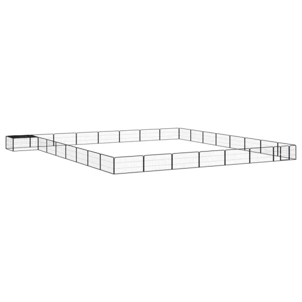 Gossi tarc caini 32 panouri negru 100x50 cm otel vopsit electrostatic