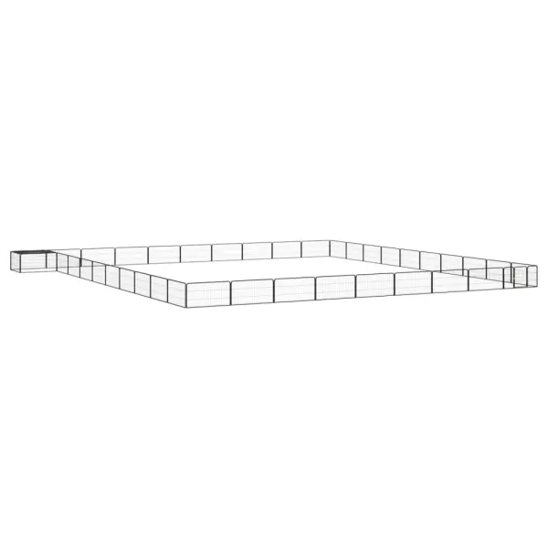 Gossi tarc caini 40 panouri negru 100x50 cm otel vopsit electrostatic