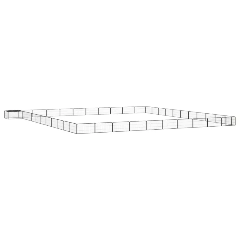 Tarc caini 44 panouri negru 100x50 cm otel vopsit electrostatic