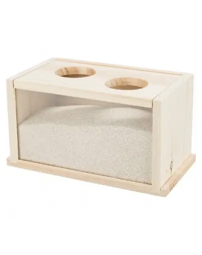 TRIXIE Bazin baie de nisip, șoarece/hamster, lemn, 20 × 12 × 12 cm