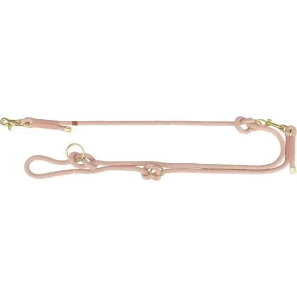 Trixie Lesa Coarda Reglabila, S - XL: 2 m/ 10 mm, Roz/ Roz Pudrat