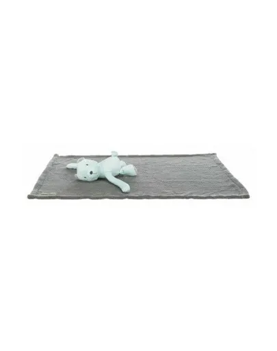 TRIXIE Set Junior patura si jucarie de plus 75 x 50 cm, gri/menta