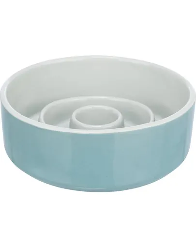 TRIXIE Slow Feeding Castron ceramic pentru hranire lenta, gri/albastru 0.45 l