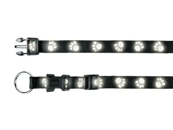 Trixie Zgarda Paw Reflectorizant 45-66 cm/25 mm Negru