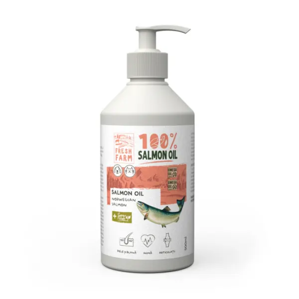 Ulei de somon pentru caini si pisici, Fresh Farm 500 ml