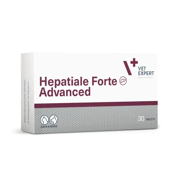 VET EXPERT Hepatiale Forte Advanced, supliment sistem hepatic câini, comprimate VET EXPERT Hepatiale Forte Advanced, XS-XL, supliment sistem hepatic câini și pisici, cutie, 30 comprimate