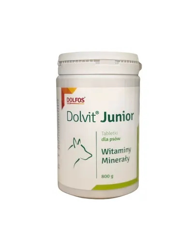 Vitamine pentru căței și câini tineri DOLFOS Dolvit Junior 800 g cu calciu și fosfor