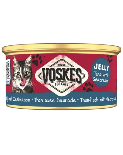 VOSKES Jelly Ton cu Doradă 85 g 100% ton cu doradă în aspic, hrană complementară pentru pisici