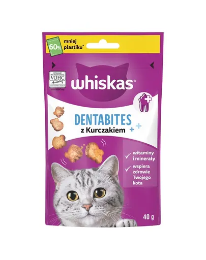 WHISKAS Dentabites 40 g recompense dentare pisici, cu pui