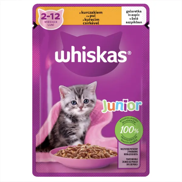 Whiskas Plic Junior Pui In Aspic 85 G