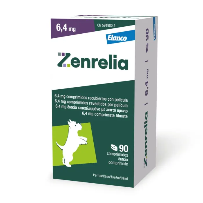 ZENRELIA, Supliment destinat cainilor predispusi la reactii alergice cutanate,  6.4 mg - 90 tablete