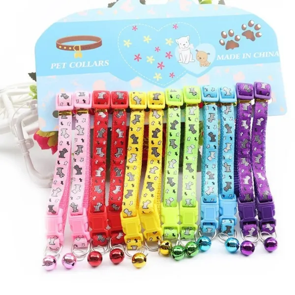 ZGARDA ajustabilă cu clopoțel pentru caini și pisici, universala, material textil EN-GROSS