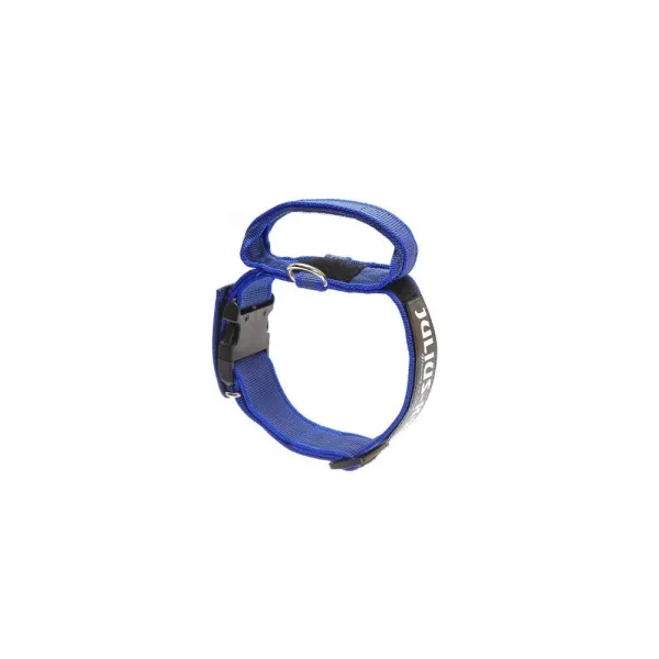 Zgarda caini, albastra, rezistenta la rupere, ajustabila, 5 cm x 47-67 cm