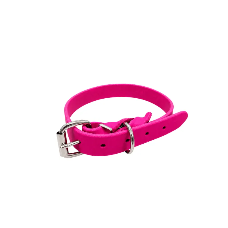 Zgarda din piele simplă - Roz - 60 cm
