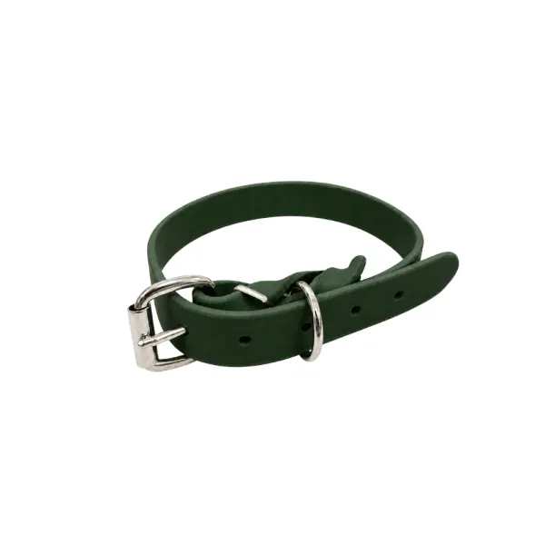 Zgarda din piele simplă - Verde - 35 cm