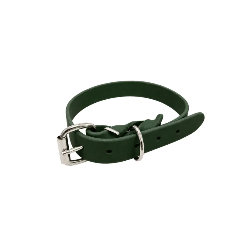 Zgarda din piele simplă - Verde - 50 cm