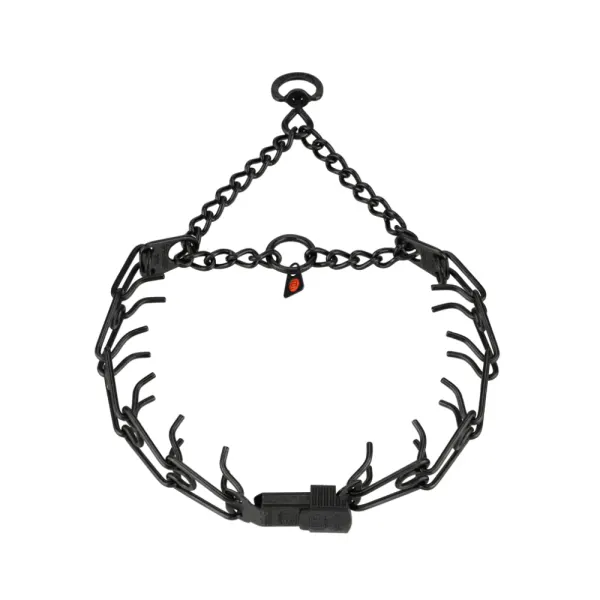 Zgarda dresaj Herm Sprenger Ultra-Plus ClicLock inox negru - 63 cm - 3.2 mm