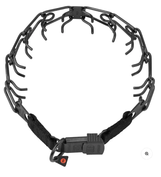 Zgarda dresaj Inox negru 4mm/60cm Sistem ClickLock