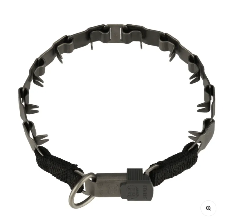 Zgarda dresaj NeckTech inox negru