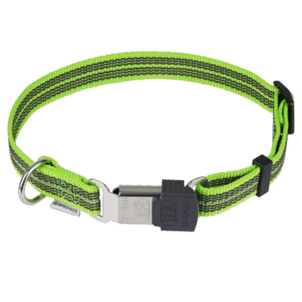Zgarda nailon Sprenger neon reflectorizanta - 30 - 45 cm - Verde